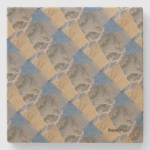 Blauwe en goudkunst stenen onderzetter (Voorkant)