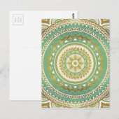 Blauwe en goudmadala briefkaart (Voorkant / Achterkant)