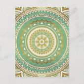 Blauwe en goudmadala briefkaart (Voorkant)