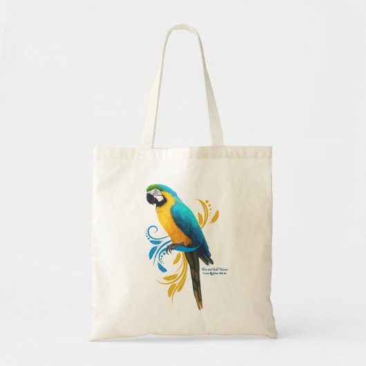 Blauwe en goudmakende Canvas tas (Voorkant)