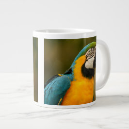 blauwe en goudmakreel grote koffiekop