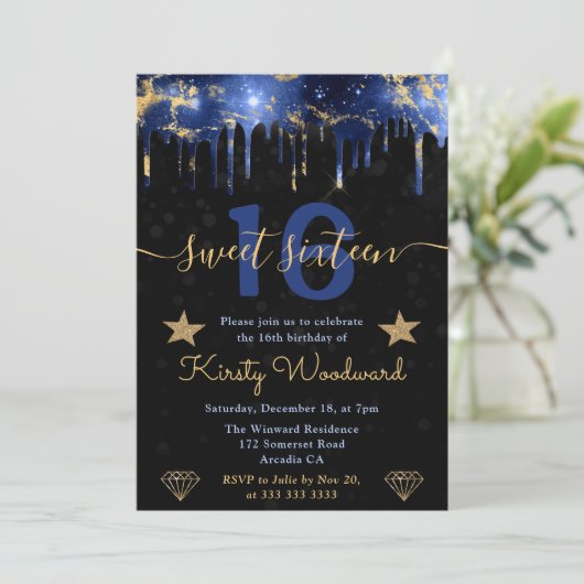 Blauwe en goudmakreel kaart (Staand voorkant)