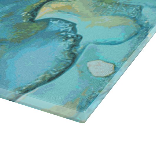 Blauwe en goudmarmer snijplank (Hoek)