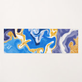 Blauwe en goudmarmer-strijders yogamat (Voorkant (horizontaal))