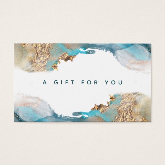 Blauwe en goudmatige Kaart voor vloeibaar inktpapi (Voorkant)