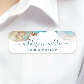 Blauwe en goudmatige kunst Vloeibare Waterverf Ink Naamplaatje