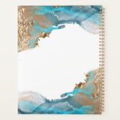 Blauwe en goudmatige kunst Vloeibare Waterverf Ink Planner (Achterkant)