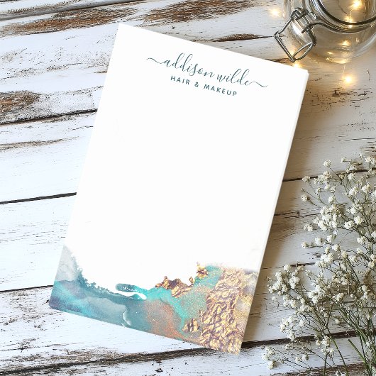 Blauwe en goudmatige kunst Vloeibare Waterverf Ink Post-it® Notes