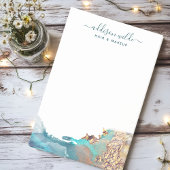 Blauwe en goudmatige kunst Vloeibare Waterverf Ink Post-it® Notes