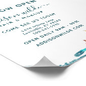 Blauwe en goudmatige kunst Vloeibare Waterverf Ink Poster (Hoek)