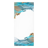 Blauwe en goudmatige kunst Vloeibare Waterverf Ink Reclamekaart (Achterkant)