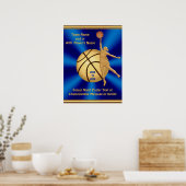 Blauwe en goudmeisjes Basketball-Posters Poster (Keuken)