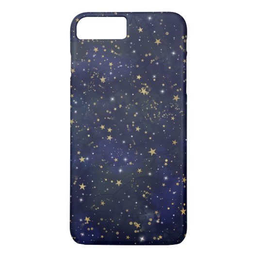 Blauwe en goudofficiële sterren Whimsical-Waterver Case-Mate iPhone Case (Achterkant)