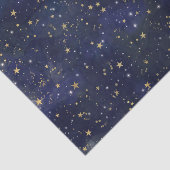 Blauwe en goudofficiële sterren Whimsical-Waterver Tissuepapier (Detail)