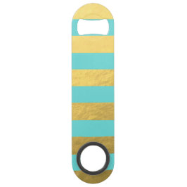 Blauwe en goudoliesnijpes bedrukt speed flessenopener