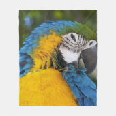 Blauwe en goudpapegaai fleece deken (Voorkant)