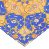 Blauwe en goudperzische sierplant tafelkleed (Gekanteld)