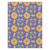 Blauwe en goudperzische sierplant tafelkleed (Voorkant)