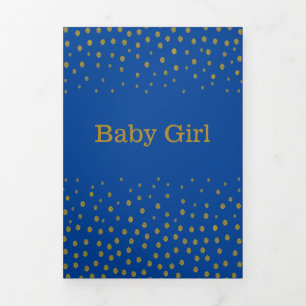 Blauwe en goudpokstip, 3 Foto Collage Baby Birth Drieluik Aankondiging