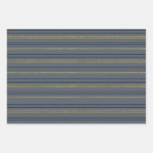 Blauwe en goudstaven en vlechten inpakpapier vel (Voorkant 3)