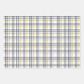 Blauwe en goudstaven en vlechten inpakpapier vel (Voorkant 2)