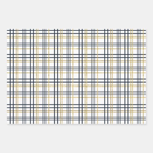 Blauwe en goudstaven en vlechten inpakpapier vel (Voorkant 2)