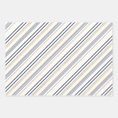 Blauwe en goudstaven en vlechten inpakpapier vel (Voorkant)