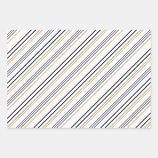 Blauwe en goudstaven en vlechten inpakpapier vel (Voorkant)