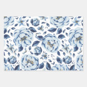 Blauwe en goudverlooppapierset inpakpapier vel (Voorkant)