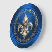 Blauwe en goudvleur de Lis Envelope Seal Grote Klok (Hoek)