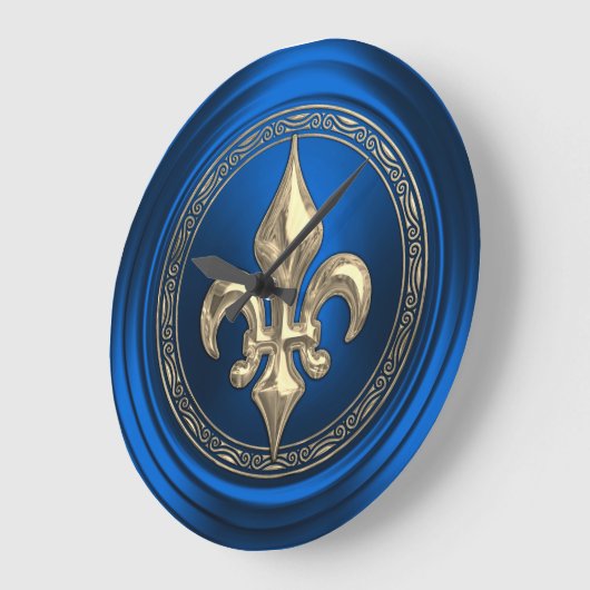 Blauwe en goudvleur de Lis Envelope Seal Grote Klok (Hoek)