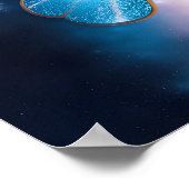 Blauwe en goudvlinder poster (Hoek)