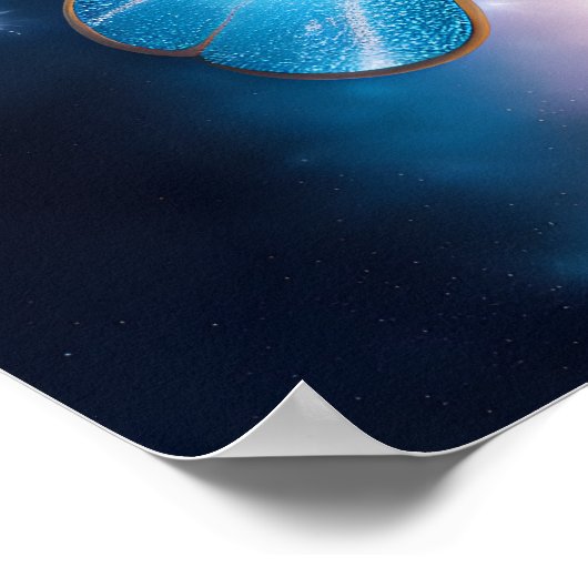 Blauwe en goudvlinder poster (Hoek)