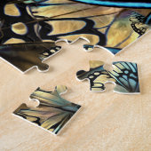 blauwe en goudvlindervleugels legpuzzel (Zijkant)