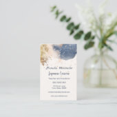 Blauwe en goudwaterverf Japanse taal TEMA Visitekaartje (Staand voorkant)