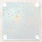 Blauwe en goudwijn glazen onderzetter (Achterkant)