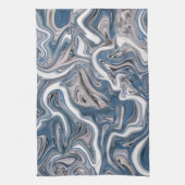 Blauwe en grijze Abstracte marmer Theedoek (Verticaal)