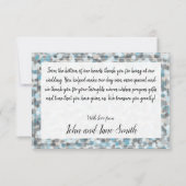 Blauwe en grijze Abstracte steen Hartelijk dank Bedankkaart (Achterkant)