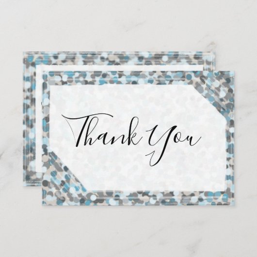 Blauwe en grijze Abstracte steen Hartelijk dank Bedankkaart (Voorkant / Achterkant)