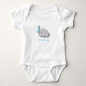 Blauwe en grijze Baby olifant 🐘 - Little Peanut Romper (Voorkant)