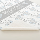 Blauwe en grijze Baby Sherpa Deken (3/4)