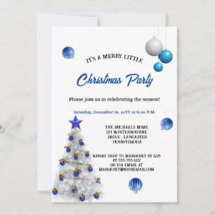 blauwe en grijze boom in kerstfeest Uitnodiging