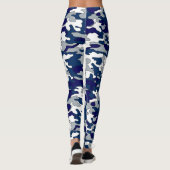 Blauwe en grijze Camo-Leggings Leggings (Achterkant)