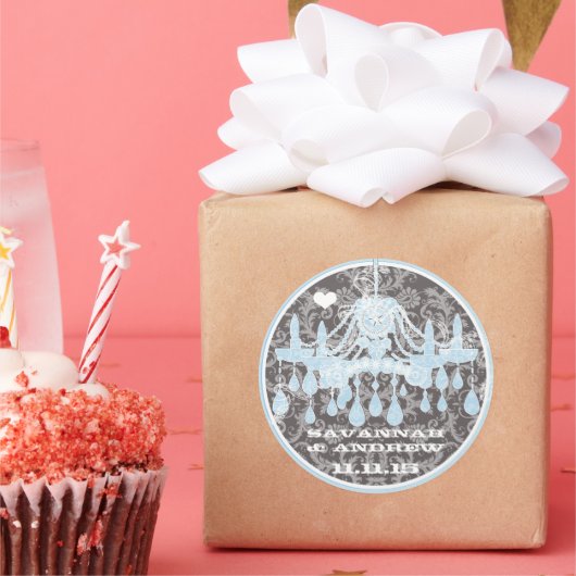 Blauwe en grijze damesluchters Stickers (Feest)