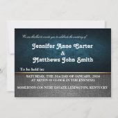 Blauwe en grijze elegante bruiloft nodigen kaart (Achterkant)