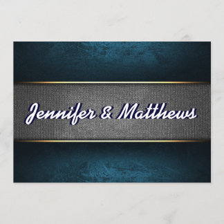 Blauwe en grijze elegante bruiloft nodigen kaart