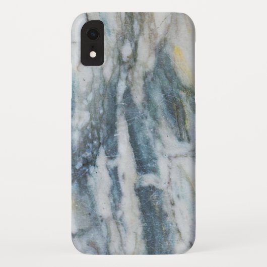 Blauwe en grijze gemarmerde textuur Case-Mate iPhone case (Achterkant)