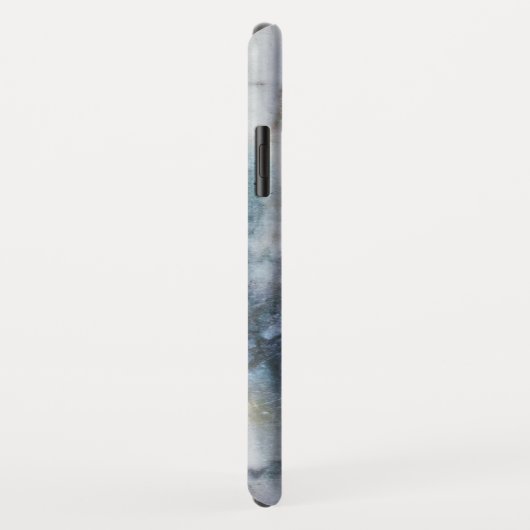 Blauwe en grijze gemarmerde textuur Case-Mate iPhone case (Achterkant/rechts)