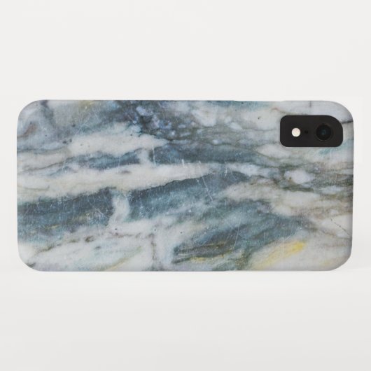 Blauwe en grijze gemarmerde textuur Case-Mate iPhone case (Achterkant (horizontaal))