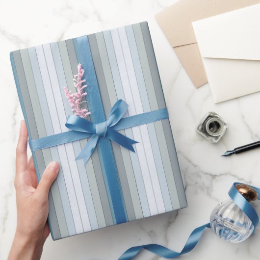 Blauwe en grijze kleurstrepen op Waterverf papier (Geschenken)